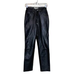 Margaret Godfrey vintage black leather high rise leather pants size 4